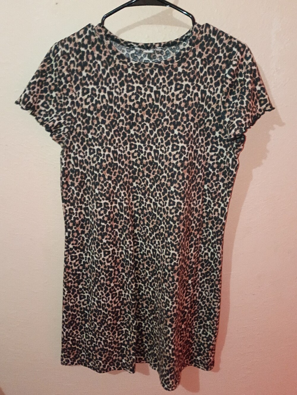 American Eagle Size Large Leopard Print Short Sleeve Dress